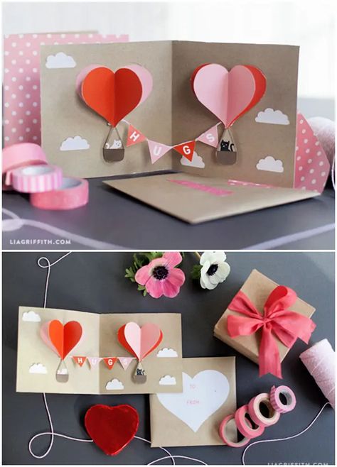 3d Valentine Cards, Pop Up Valentine Cards, Arte Pop Up, Cards Diy Easy, Pop Out Cards, Diy Pop Up Cards, Pop Up Invitation, Tarjetas Pop Up, Diy Pop