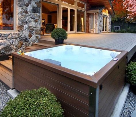 Sunken Hot Tub, Hot Tub Landscaping, Hot Tub Designs, Tub Deck, Jacuzzi Hot Tub, Hot Tub Patio, Hot Tub Ideas, Hot Tub Deck, Hot Tub Backyard