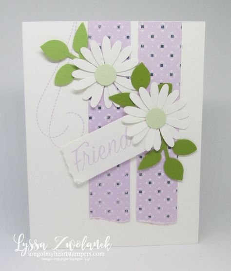 Quick And Easy Cards, Daisy Cards, Easy Cards, Scrapbooking Techniques, Stamping Cards, Fancy Folds, Holiday Catalog, Christmas Card Ideas, Card Layout