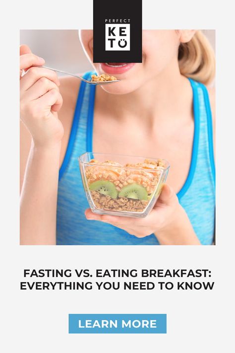 Fasting vs. Eating Breakfast: Intermittent fasting may promote weight loss, but can mean skipping breakfast, which many call the most important meal of the day. Should you fast or eat breakfast? | #keto #KetoLifestyle #WeightLoss #FatLoss #Health #Healthy #HealthyLiving #HealthyLifestyle Morning Nutrition, Breakfast Keto, Skipping Breakfast, Fat Adapted, Eating Breakfast, Keto Supplements, First Thing In The Morning, Meal Of The Day, Perfect Keto