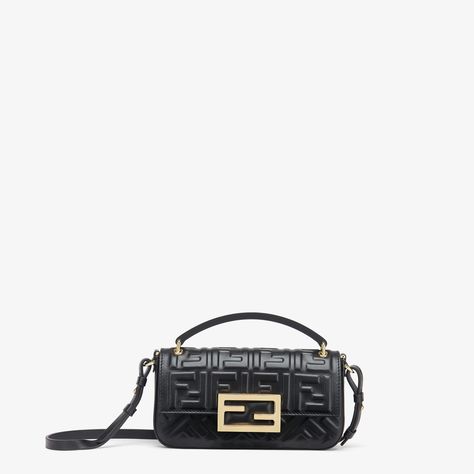 Baguette Phone Pouch Fendi Baguette Black, Smartphone Pouch, Fendi Logo Design, Leather Phone Pouch, Fendi Store, Fendi Logo, Baguette Bag, Metal Accessories, Phone Pouch