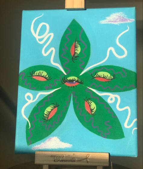 Weeds Painting, High Paint Ideas Trippy, Weeds Drawing, Leaf Painting Acrylic, Painting Canvas Easy, Temple Tattoo, Trippy Cartoon, Paint Themes, Trippy Painting