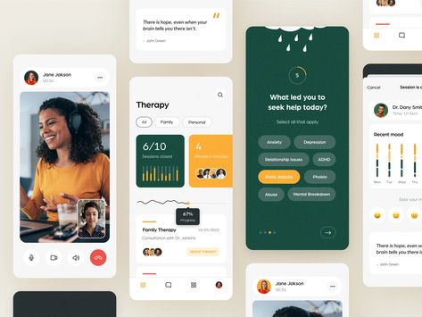 Healtalk - Mental Health Mobile App by Arounda Mobile for Arounda: UX/UI & WEB on Dribbble Health Mobile App, Therapy Website Design, Health App Design, Wellness App, Therapy Website, App Home Screen, Health Application, App Inspiration, Wellness Apps