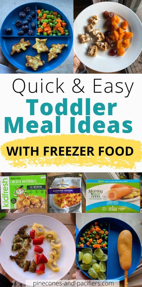 I'm sharing ideas for easy toddler meals with frozen food. Healthy frozen food for toddlers and convenient meal ideas for busy moms. #toddlermeals #toddlermealideas Healthy Frozen Food, Kids Friendly Dinners, Baby Meal Ideas, Meals For Toddlers, Easy Kid Friendly Dinners, Food For Toddlers, Healthy Frozen Meals, Recipes For Toddlers, Easy Toddler Meals