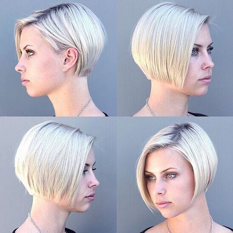 The short bob haircut is being a best way to show off their strong personality for women. It is to be considered as one of the most classic and popular hairstyles in the world. If you want to make a difference with your hair look this season, the basic bob haircut would be a great … Latest Bob Hairstyles, Trendy Bob Hairstyles, Layered Bob Haircuts, Bob Hairstyles For Thick, Short Layered Haircuts, Popular Haircuts, Short Bob Haircuts, Pretty Designs, Haircuts For Fine Hair