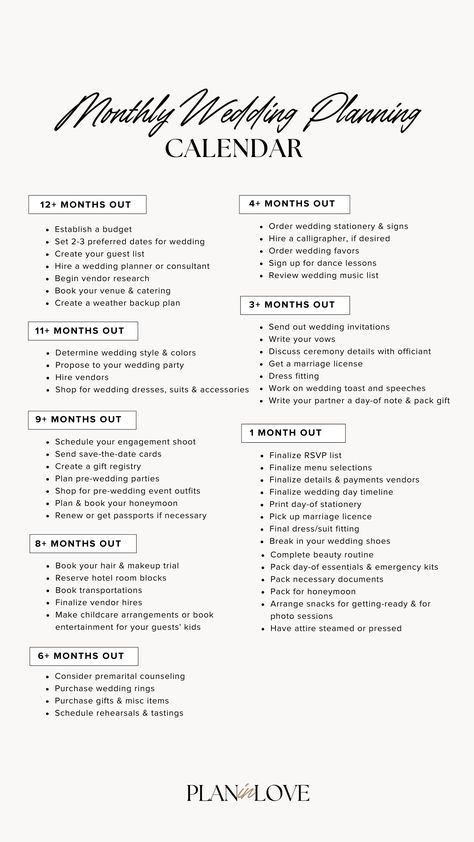 wedding planning calendar | organization | time management | wedding planning | wedding planning checklist | wedding day moments | wedding planning tools  | wedding planning | wedding journey | wedding | plan in love 16 Month Wedding Planning Timeline, Small Wedding Planning Timeline, Year And A Half Wedding Planning Timeline, Pre Wedding Timeline, 1 Year Wedding Timeline, 10 Month Wedding Planning Checklist, Wedding Planning 8 Month Timeline, Wedding To Do Timeline, Engagement To Wedding Timeline