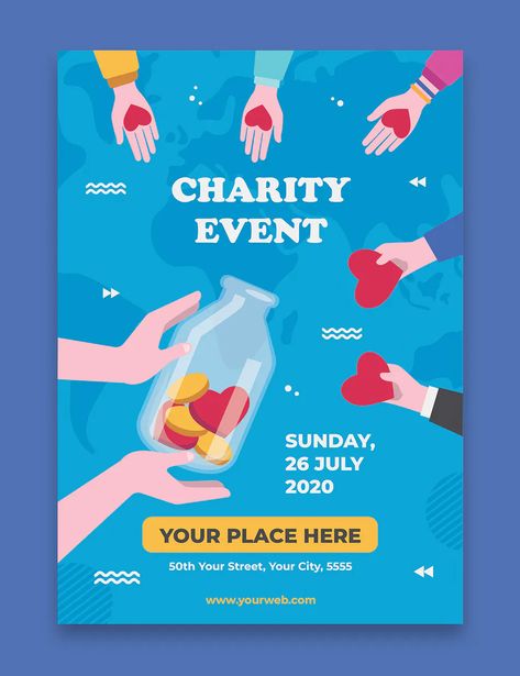 Charity Poster Template AI, EPS Charity Campaign Poster, Charity Day Ideas, Charity Design Ideas, Charity Fundraising Poster, We Are Open Poster Design, Charity Poster Ideas, Anouncment Ideas Poster, Charity Design Posters, Charity Graphic Design