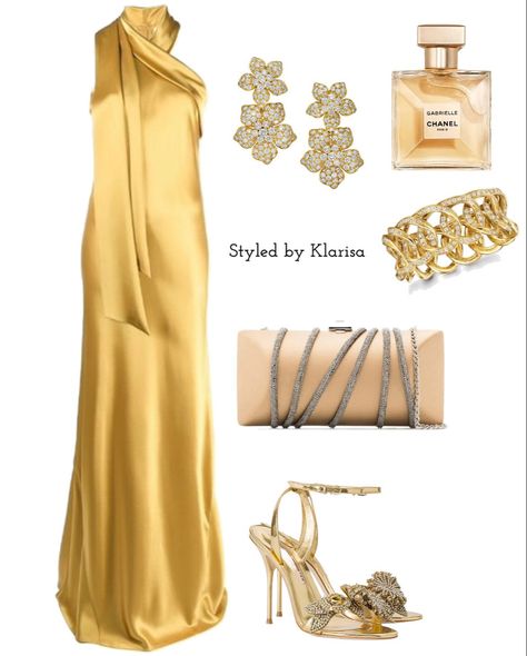 Gold Outfit, Evening Gown Dresses, Casual Outfit Inspiration, Grown Women, Yellow Outfit, Event Outfit, Evening Attire, Gold Fashion, Fashion Stylist