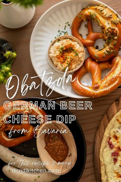 Obatzda (Authentic German Beer Cheese Dip from Bavaria) German Beer Cheese, German Beer Cheese Dip, Beer Cheese Recipe, Traditional German Food, German Cooking, Cheese Dips, Oktoberfest Food, Octoberfest Food, Beer Cheese Dip