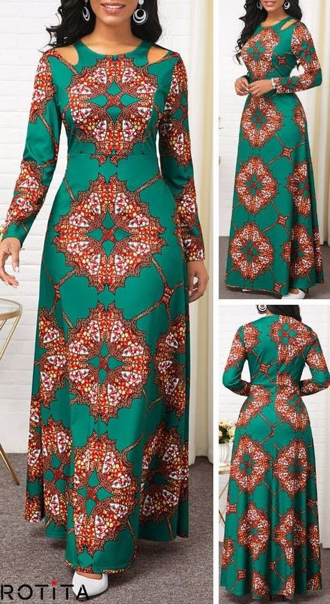 African Print Long Dress, Long African Dresses, Best African Dresses, Short African Dresses, African Fashion Skirts, African Dresses Modern, Gaun Fashion, Afrikaanse Mode, African Wear Dresses