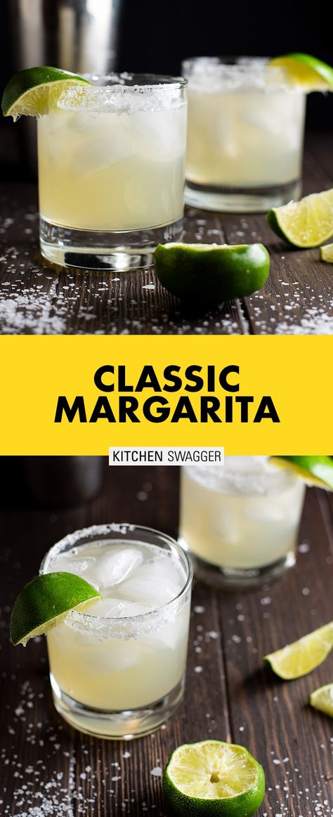 Stop using margarita mix. A classic and real margarita recipe made with tequila, fresh lime juice, triple sec, and simple syrup. #margarita #cocktail #tequila Margarita With Triple Sec, Margarita Recipes With Triple Sec, Real Margarita Recipe, Simple Margarita Recipe, Original Margarita Recipe, Liquor Ideas, Simple Margarita, Classic Tequila Cocktails, Lime Margarita Recipe