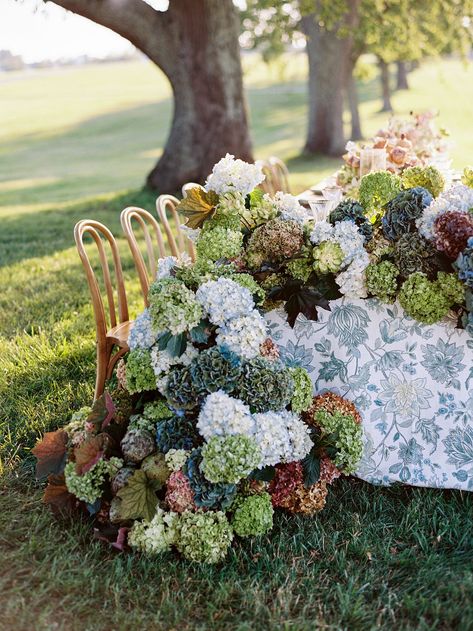 Hydrangeas Wedding Inspiration Fall Wedding Lush Flowers Southern Hydrangea Green Hydrangea Wedding Bouquet, Fall Wedding Hydrangea, Hydragena Bouquet Aesthetic, Fall Hydrangea Wedding, Hamilton Farm Golf Club Wedding, Limelight Hydrangea Wedding, Dried Hydrangeas Wedding, Hydrangea Wedding Decor, Hydrangea Arrangements Wedding