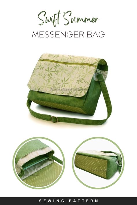 Messenger Bag sewing pattern from NapKitten. A handy sized messenger bag to sew, this unisex bag is ideal for work, for men, for kids and for school or college. An adjustable strap, a zippered divider and plenty of pockets. Everyday bag to sew for the office or as a large purse. Men's shoulder bag sewing pattern. SewModernBags Messenger Bag Sewing Pattern, Messenger Bag Sewing, Messenger Bag Patterns, Diy Messenger Bag, Bag Sewing Pattern, Shoulder Bags Pattern, Cute Sewing Projects, Bag Pattern Free, Modern Bag