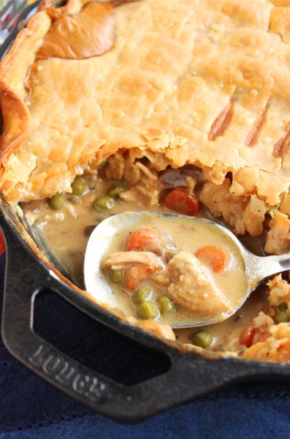 Skillet Chicken Pot Pie | The Suburban Soapbox Pot Pie For Two, Double Crust Chicken Pot Pie, Skillet Chicken Pot Pie, Ready Made Pie Crust, The Chew Recipes, Turkey Pot, Iron Skillet Recipes, Turkey Pot Pie, Easy Chicken Pot Pie