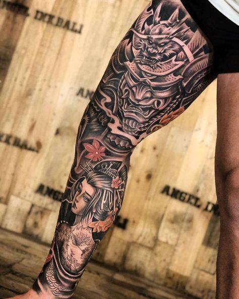 Side Leg Tattoo, Dragon Tattoo Leg, Blitz Tattoo, Japanese Leg Tattoo, Japanese Tattoos For Men, Mangas Tattoo, Lower Leg Tattoos, Japanese Legs, Full Leg Tattoos