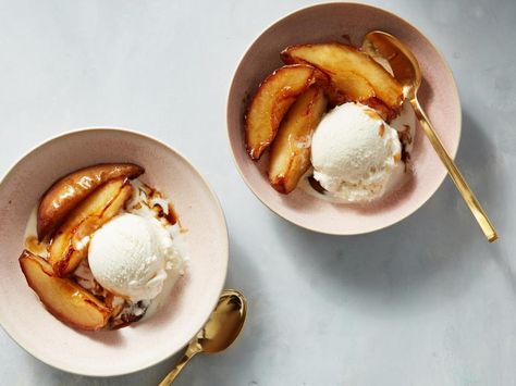 Caramelized Pears : Recipes : Cooking Channel Recipe | Chuck Hughes | Cooking Channel Asian Pear Recipes, Pear Recipes Easy, Low Calorie Appetizers, Recipes Cupcakes, Cooking Channel Recipes, Pear Dessert, Asian Pear, Low Calorie Recipes Dessert, Low Calorie Dessert