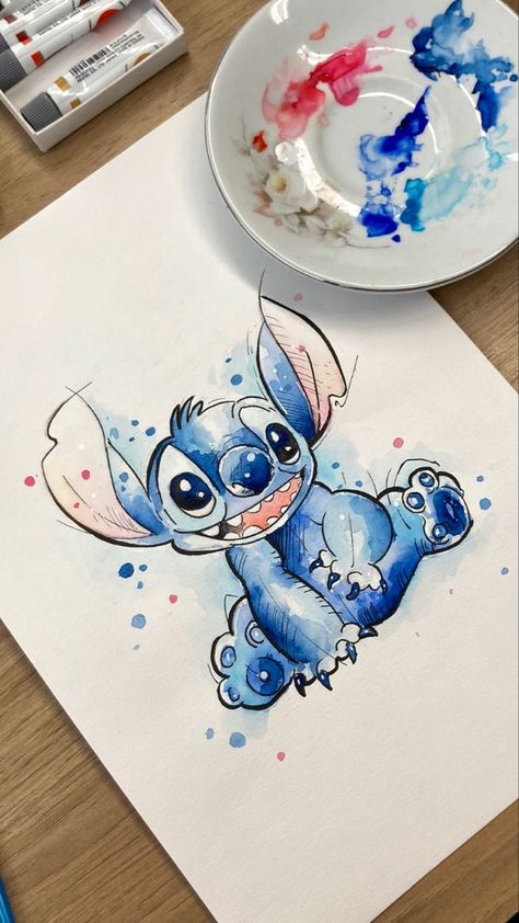 Chibi Tattoo, Iron Man Room, Stitch Watercolor, Cool Ear Tattoos, ليلو وستيتش, Stitch Tattoo, Ear Tattoo Ideas, Lilo And Stitch Drawings, Stitch Drawing