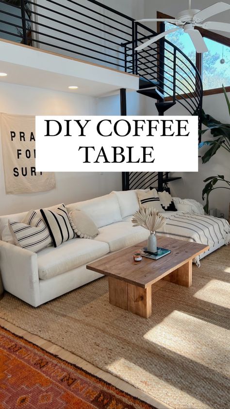 DIY COFFEE TABLE - KC Double Take Behr Wood Stain, Wood Coffee Table Diy, Affordable Coffee Tables, Build A Coffee Table, Ikea Coffee Table, Coffee Table Plans, Tik Tok Video, Table 8, Painted Coffee Tables