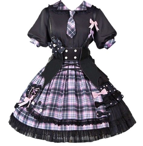 Kuromi Outfit, Pastel Goth Fashion, Old Fashion Dresses, Kawaii Fashion Outfits, Black And Purple, 가을 패션, Really Cute Outfits, Fancy Outfits, Kawaii Clothes