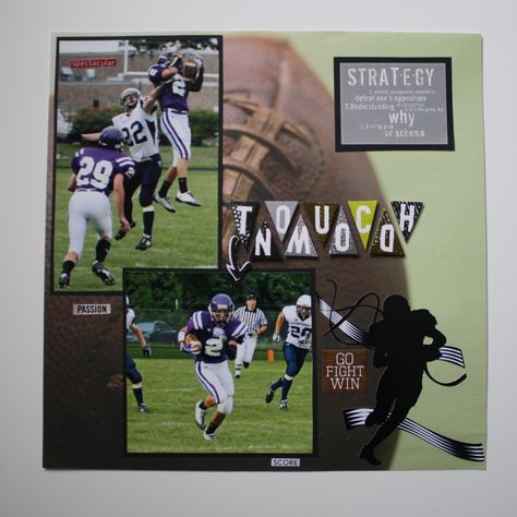 Interception then Touchdown! - my page in Scrapbook.com Senior Scrapbook Ideas, Football Scrapbook, Bucket List Quotes, Scrapbooking Sports, School Scrapbook Layouts, Graduation Scrapbook, Scrapbook Generation, Christmas Scrapbook Pages, Senior Football