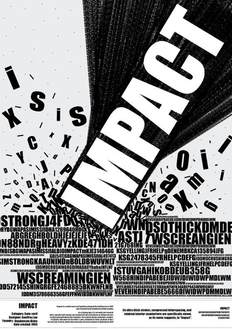 Poster: Impact font on Student Show Impact Design Graphics, Good Typography Poster, Typeface Poster Ideas, Poster With Typography, Font For Poster Graphic Designers, Poster Font Ideas, Typographic Posters Design, Expressive Typography Poster, Typeface Design Poster