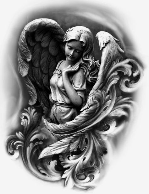 Battle Angel Tattoo, My Angel Tattoo, Diablo Angel, Tattoo Guardian Angel, Tattoo Designs Angel, Mars God, Chinese Character Tattoos, Angel Sleeve Tattoo, Tattoo Word Fonts