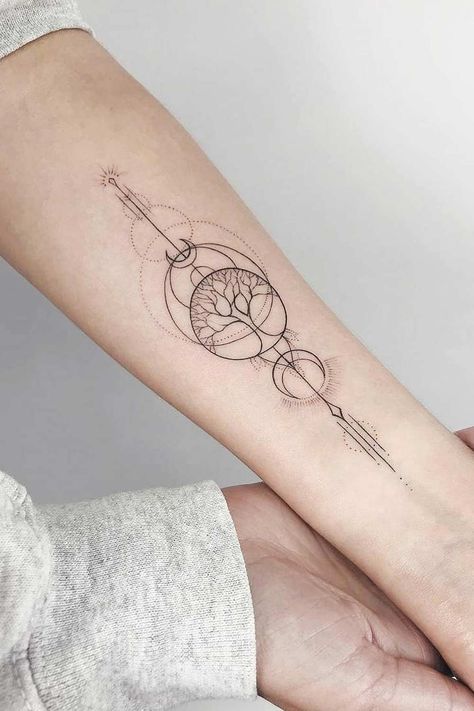 All-in-One Guide to the World of Forearm Tattoos for Women ★ Yggdrasil Tree Forearm Tattoo Decorative Forearm Tattoo, Artistic Forearm Tattoo, Tree Of Life Tattoo Forearm Women, Linework Tattoo Ideas Female, Linear Forearm Tattoo, Divine Light Tattoo, Celtic Forearm Tattoo Women, Gods Creation Tattoo Ideas, Tree Of Life Arm Tattoo Woman