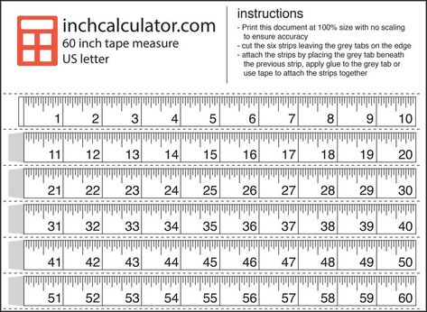 The printable tape measure is accurate, flexible, disposable, and free. It's perfect for sewing, crafts, and remodeling projects. Tape Template, Printable Ruler, Human Body Worksheets, Free Printable Crafts, Sewing Tape Measure, Math Measurement, Finance Quotes, Tape Measures, Crafting Paper