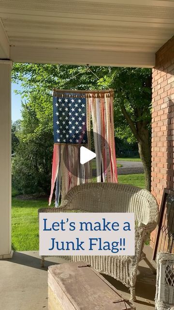 Krista on Instagram: "It’s flag season! 🇺🇸 

#flag #junkflag #americanstyle #modernfarmhousestyle #cottagestyle #patriotic #diy #summerdecor #summerstyle #vintagestyle" Patriotic Diy, Modern Farmhouse Style, Summer Decor, Cottage Style, American Style, Summer Fashion, Vintage Fashion, Flag, On Instagram