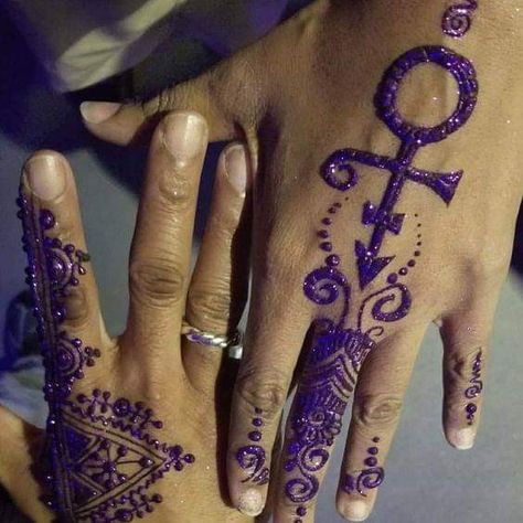 Purple Rain Tattoo, Prince Tattoo Purple, Purple Henna, Prince Tattoo, Rain Tattoo, Prince Symbol, Love Symbol Tattoos, Prince Tattoos, Tribute Tattoos