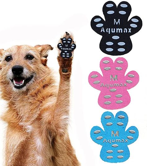 Amazon.com : Aqumax Dog Anti Slip Paw Grips Traction Pads,Paw Protection with Stronger Adhesive, Non-Toxic,Multi-Use on Hardwood Floor or Injuries,12 sets-48 Pads M : Pet Supplies Dog Paw Protection, Paw Protector, Dog Clothes Diy, Dog Essentials, Small Animal Supplies, Paw Pads, Clothes Diy, Slip And Slide, Pet Paws