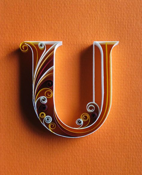 paper+ typography by sabeena karnik, via Behance Paper Typography, Quilling Letters, Arte Quilling, Origami And Quilling, Art Quilling, Desain Quilling, Typography Artwork, Quilled Creations, 3d Quilling