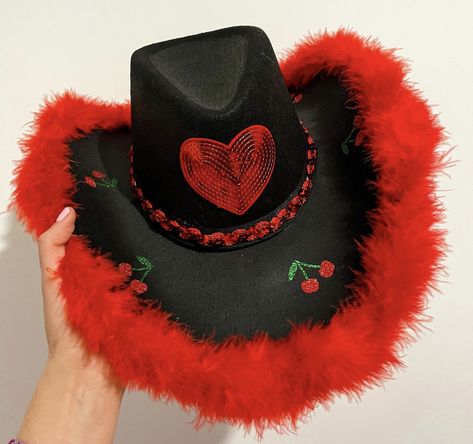 Glitter Cherries, Harry Styles Concert Outfits, Hslot Outfits, Harry Styles Concert Outfit Ideas, Red Cowboy Hat, Hslot Outfit, Hslot Outfit Ideas, Harry Styles Concert Outfit, Cowboy Hat Design