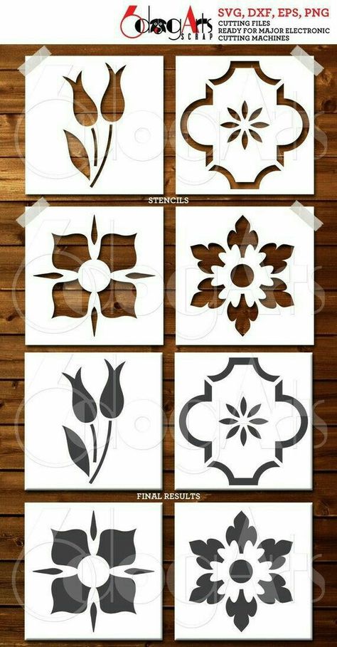 Diy Stencil Patterns, Design Stencils, Stencil Patterns Templates, Flower Stencils, Tipografi 3d, Stencil Decor, Stencil Fabric, Stencil Printing, Stencils Printables