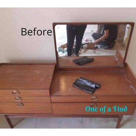 Old Dressing Table Makeover, Dressing Table Makeover, Old Dressing Table, Table Makeover, Upcycled Furniture, Second Chance, Dressing Table, Floating Nightstand, Flatscreen Tv