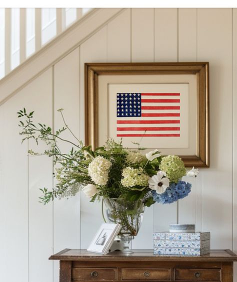 Print Shop Design, Framed American Flag, Kids Gallery Wall, Hydrangeas Art, House Print, Beige Art, Flag Art, Up House, Vintage Art Prints