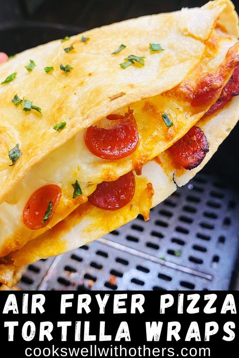 pizza wrap in the air fryer Air Fryer Chicken Tortilla Wraps, Airfryer Pizza Tortilla, Air Fryer Crunch Wraps, Airfry Tortilla, Air Fryer Pizza Tortilla, Air Fryer Wrap Recipes, Air Fryer Tortilla Pizza, Pizza Type Recipes, Pizza Tortilla