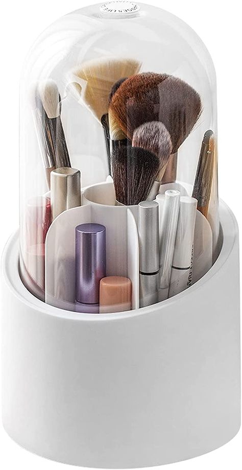 Amazon.com: Buwico Makeup Brush Holder, Makeup Brushes Organizer with Lid, 360° Rotating Cosmetic Display Case, Cosmetic Brush Storage Box for Bedroom Dressing Table, Bathroom Cabinet, Countertop : Beauty & Personal Care Makeup Brush Organizer, Brush Organizer, Brush Holders, Makeup Containers, Clear Makeup, Makeup Brush Organization, Makeup Brush Holder, Cosmetic Display, Make Up Organiser