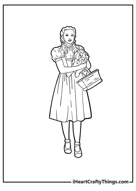 Wizard Of Oz Printables Free, Wizard Of Oz Coloring Pages, Wizard Of Oz Color, Dorothy And Toto, Printable Flower Coloring Pages, Most Beautiful Flowers, Flower Printable, Flower Coloring Pages, Beloved Dog