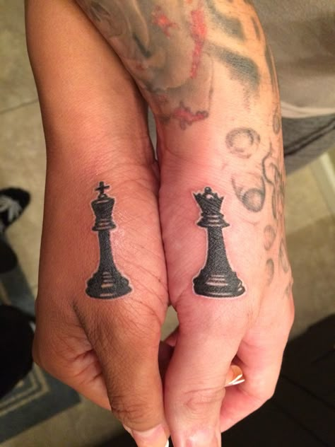 Couples King and queen chess piece King Queen Chess Tattoo, King And Queen Chess Tattoo, His And Hers Chess Piece Tattoo, Chess Piece Tattoo Couple, King Queen Chess Piece Tattoo, Couples Chess Piece Tattoos, Queen And King Chess Piece Tattoo, King And Queen Chess Piece Tattoo Couples, King And Queen Chess Piece Tattoo