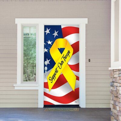 The Holiday Aisle Support Our Troops Garage Banner Door Mural Christmas Tree Yard Art, Christmas Tree Yard, Patriotic Front Door, Snowflake Christmas Lights, From Sea To Shining Sea, Outdoor Nativity, Door Mural, Snowflake Lights, Christmas Reindeer Decorations