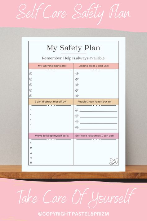 Crisis Plan Template, Mental Health Journaling Printable, Crisis Intervention Social Work, Mental Health Planner Free Printable, Starting Over Quotes, Bullet Journal For Mental Health, Safety Plan, Family Command Center, Group Ideas