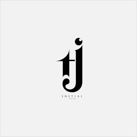 Tj Monogram, Handwriting Logo, Tattoo Lettering Fonts, Tattoo Lettering, Lettering Fonts, Handwriting, Premium Vector, Art Work, Graphic Resources