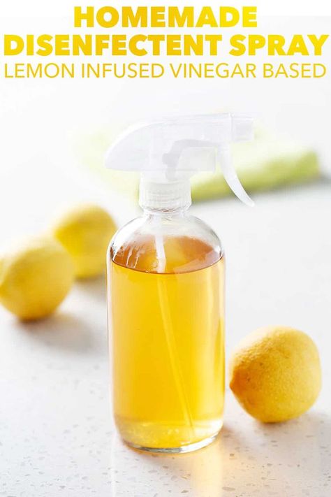 No need to spend tons of money on store bought disinfectant spray when you can easily make this Homemade Disinfectant Spray for pennies! It’s an all-natural DIY disinfectant that is vinegar based. Antibacterial Spray Diy, Disinfecting House, Diy Tinctures, Homemade Disinfectant Spray, Cleaning Binder, Diy Disinfectant, Infused Vinegars, Natural Cleaner, Cleaning Diy