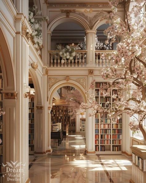 Old Style Library, House Architecture Design Exterior, Royal Library Aesthetic, Luxury Home Library Design, Acotar Instagram, Castle Library, Rh Dorm, Aesthetic Library, Castle House Design