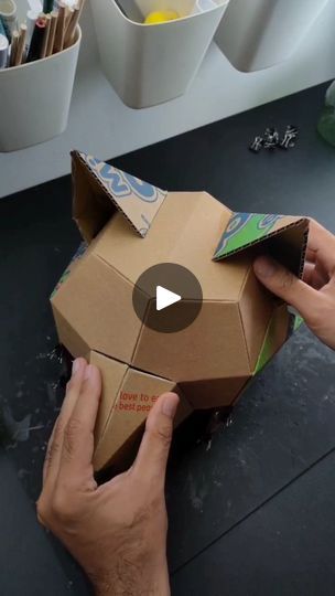 53K views · 7.7K reactions | make a half face helmet out of used cardboard box! let me know what you think. | KRAF Studio | KRAF Studio · Original audio Cardboard Helmet, Half Face, Cardboard Box, What You Think, Let Me Know, You Think, I Know, Face Mask, Thinking Of You