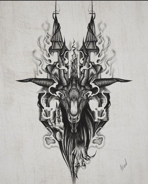 Satanic Tattoo Design, Satanic Tattoo, Cathedral Tattoo, Satanic Tattoos, Unique Wrist Tattoos, Wrist Tattoo Designs, Occult Tattoo, Throat Tattoo, Planet Tattoos