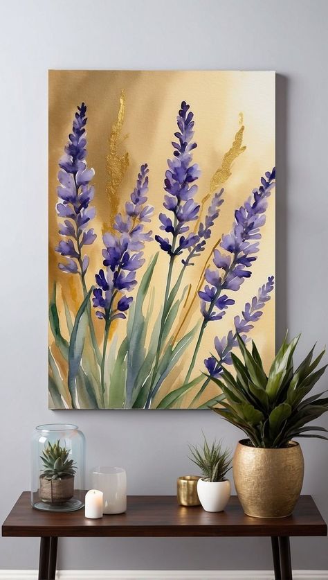 Lavender Images, Lavender Painting, Most Beautiful Paintings, Easy Flower Painting, Sky Art Painting, Contemporary Art Canvas, Beautiful Butterflies Art, Flower Art Drawing, Flower Painting Canvas