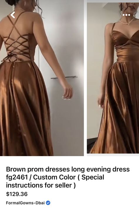 Light Brown Formal Dress, Dresses For Brown Skin Tone, Brown Corset Prom Dress, Golden Brown Prom Dresses, Brown Prom Dress Aesthetic, Brown Dresses Prom, Prom Dresses For Brown Skin, Brown Prom Dress Long, Brown Dress Formal Classy