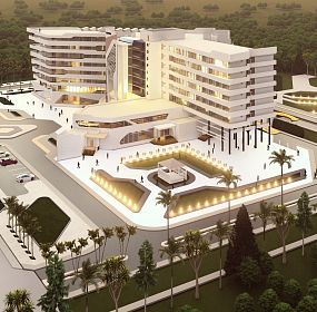 Hotel Building Design Modern, Modern Hospital Architecture, Futuristic Hospital, Hospital Design Architecture, Holiday Destinations In India, Masterplan Architecture, Modern Hospital, Heart Hospital, Administration Building